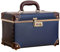 urecity Vintage Leder Kosmetikkoffer mit Spiegel - Hartschale Schminkkoffer für Damen, Reise Make-up Case mit Zahlenschloss & Großer Stauraum (Retro Design) (Blau, Medium (Length: 13))