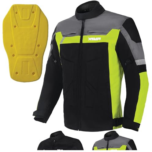 XAVIA GALE Giacca Da Moto Da Uomo - Giubbotto Moto Impermeabile E Ventilata Con Protezione Di Livello 2 | Per Tutte Le Stagioni (S, Giallo)