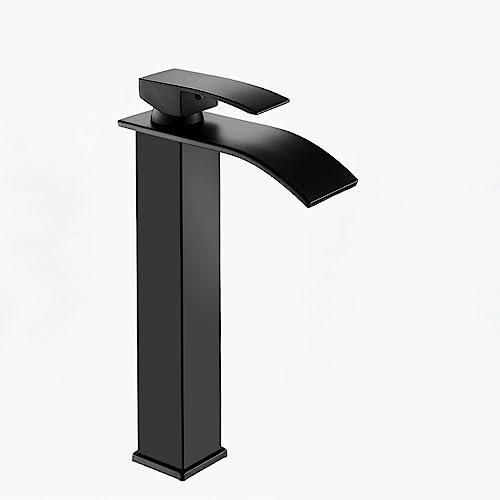 Lack Edelstahl Wasserfall Badezimmer Waschtischarmatur Einloch-Design für moderne Badezimmerdekoration