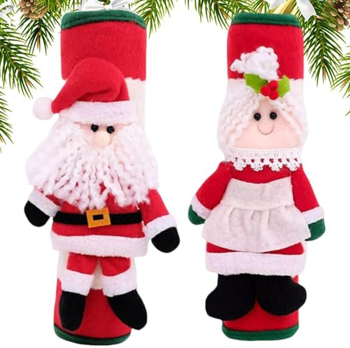 Funda de manija de puerta de refrigerador de Navidad, cubierta de manija de de Navidad, juego de 2 guantes para mango de refrigerador, guantes de mango de de, funda de p