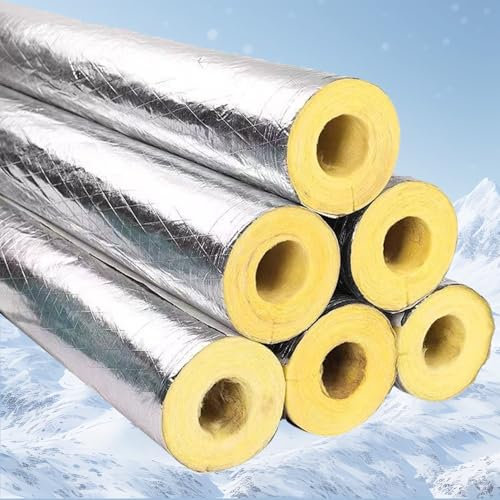 Rohrisolierung aus Schaumstoff, Glaswolle + Aluminiumfolienrohr, Eigenkennung: 1,1–10,7 Zoll, Dicke: 1,18/1,97 Zoll (159 mm x 50 mm)