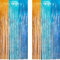 Lametta Vorhang Orange Blau - GREATRIL Luftschlangen Party Vorhang Fotowand Hintergrund Dekorationen für Bluy Paw Dogs Super Helden Party