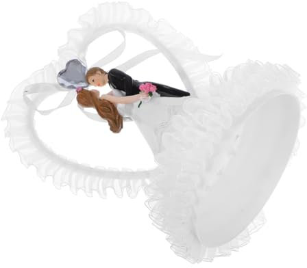 Figura Coppia Matrimonio in Resina Bianca per Torta Decorativa