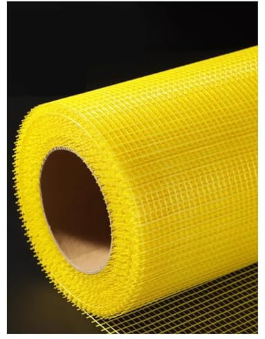Treillis en Fibre de Verre renforcé 130 g/m², Treillis métallique en Fibre de Verre for enduits, béton(Yellow,295ft)