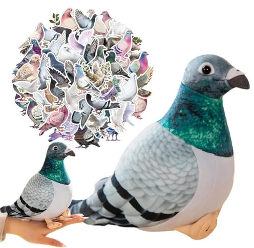 Taube Plüschtier Kuscheltier, Realistisches Taube Plüschtier, Tierische Pigeon Stickers, Tau-be Plüsch Puppen, Cartoon Spielzeug Geburtstag Geschenk, 20cm