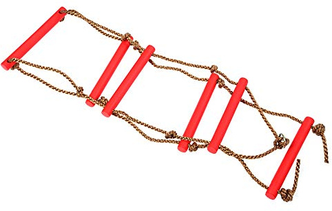 RASTKY Kletterleiter, Langlebiges Kunststoffseil-Kletterspielzeug für Zuhause oder die Gemeinschaft, Reckstange, Rot, 1 X Kletterleiter