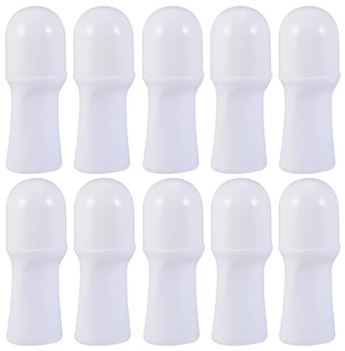 EPIGEIST Leere Rolle On Flaschen 30ml aus Kunststoff, Weiß, 10 Stück | Smooth Roller, Portabel für Reisegrößen, Verhindert Ölaustritt, Nachfüllbehälter für Ätherische Öle