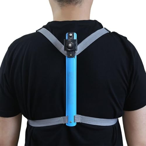 Ameble Hands Free Umbrella Holder Wearable Backpack Umbrella Clamp Outdoor Parasol Holder for Hiking Fishing Walking Travel Sun Rain Protection Blue