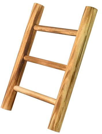 Bathroom Towel Ladder Wooden 2 Tier Rustic Hand Towel Holder | Tea Towel Ladder, Countertop Farmhouse Decor for Christmas, Beige Finish