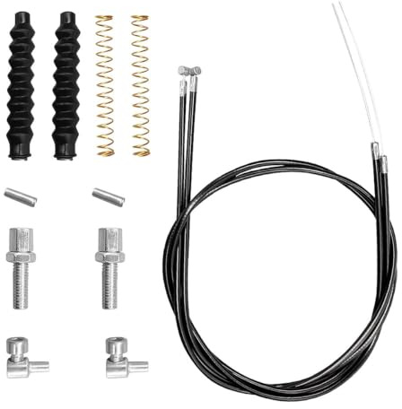 Lahkvor 1 Set Cavo Freno Universale - Kit Riparazione con Guaina, Terminali e Nippel per Bicicletta, Monopattino e E-Scooter, Nero, Cavi in Acciaio Durevoli per Facile Installazione
