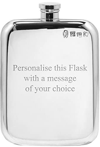 English Pewter Company 4oz Plain Pewter Hip Flask. Personalised with Free Engraving [SF434]