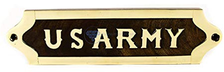 Nagina International Handgefertigte hölzerne Bezeichnung u. Titel-Namensschild | Nautical Wood Plaque & Türschild | Kapitäns Maritime Nursery Home Wanddekoration (US-Armee)