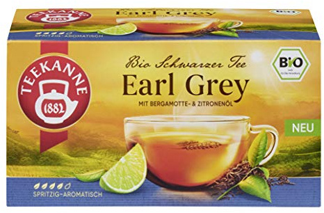TEEKANNE Bio Schwarzer Tee Earl Grey, 20 Teebeutel | mit Bergamotte-Aroma, Bio Qualität