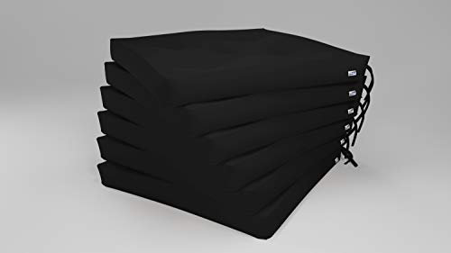 Rollmayer 6er Set Stuhlkissen mit Steppung Stuhlauflage Sitzkissen Sitzpolster Auflage für Stühle in Haus und Garten Kollektion Vivid (Schwarz 34, 40x40x4cm)
