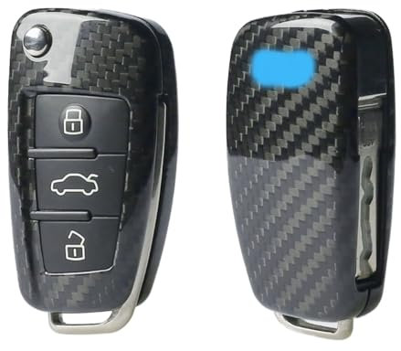 MAX CARBON Schlüsselhülle aus Echtcarbon – Kompatibel mit Audi A1 A3 A4 A5 A6 A7 Q2 Q3 Q5 Q7 TT TTS TTRS RS3 RS4 RS5 RS6 S1 S3 S4 S5 S6 S7 R8 – Schutz vor Keyless-Go – Ultraleich