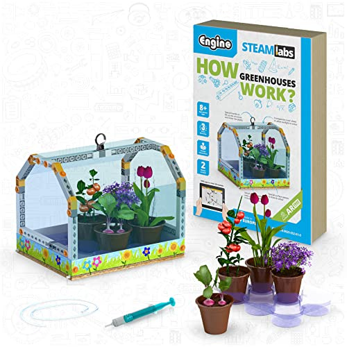 Engino - Jouets Steam Labs - Comment fonctionnent Les serres ? | Kits scientifiques éducatifs pour enfants | Kit d'expériences et d'activités guidées