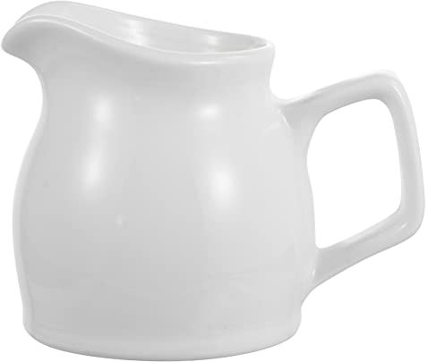 Cabilock 0 5 Liter Porzellan Creamer Griff 100Ml Sauce Milch Creamer Sirup Jar Server für Home Made Iced Saft Tee Porzellan 1l