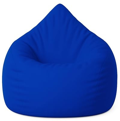 PATCH HOME Sitzsack Tropfenform mit Reißverschluss Nachfüllbar - für In & Outdoor - mit Styropor Füllung 3 Größen erhältlich XXL - Höhe 115cm, Durchmesser 95cm Blau