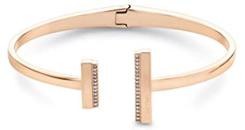 Calvin Klein Offenes Bangle-Armband für Damen Kollektion MINIMAL LINEAR aus Edelstahl, Verziert mit Kristallen - Erhältlich in Silber oder Gold