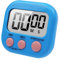 Großer Bildschirm Digitaler Küchentimer Magnetisch Stoppuhr Timer mit Uhr, Timer für Backen, Küche, Studium, Trainingstraining, Count-Up- und Countdown-Uhr(Blau)