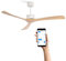 CREATE / WIND LARGE DC/Ventilatore da soffitto con motore bianco con pale in legno natural/Silenzioso, timer, WIFI