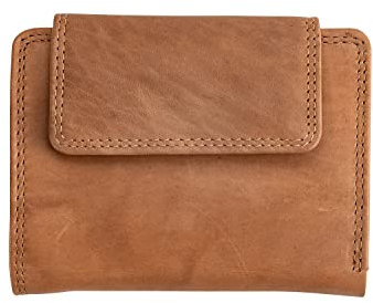 Josephine Osthoff Geldbörse Damen Portemonnaie klein KleinGeldbörse Herren Slim Münzbörse Geldbeutel mit Münzfach echt Leder RFID-Schutz (938), Farbe:Safari