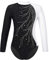 TiaoBug Turnanzug für Mädchen Langarm Gymnastikanzug Kinder Leotard Ballett Trikot Glitzer Schneeflocken Einteiler Body gr. 92-140 Weiß C 146-152
