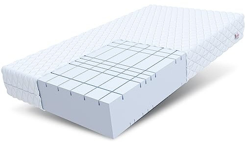 FDM Matratze 120x200 cm Härtegrad H4 Höhe 24 cm Kaltschaummatratze HR-Schaum 7 Komfortzonen mit Hypoallergenem Waschbarem Premium-Bezug Oeko-Tex Pearl MAX Plus