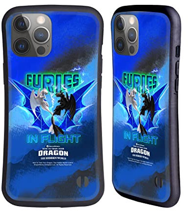 Head Case Designs Offizielle How to Train Your Dragon Toothless Und Light Fury Flight III Night Und Light Hybride Handyhülle Hülle Huelle kompatibel mit Apple iPhone 14 Pro Max