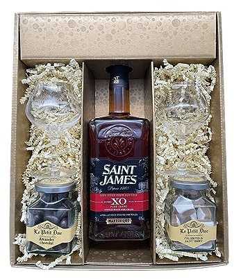 Coffret cadeau - Rhum - Or - St James XO - 2 Verres à Rhum CHEF & SOMMELIER
