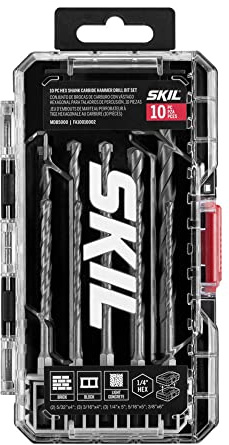 SKIL 10 Pc Hex Shank Carbide Hammer Drill Bit Set-MDB5000