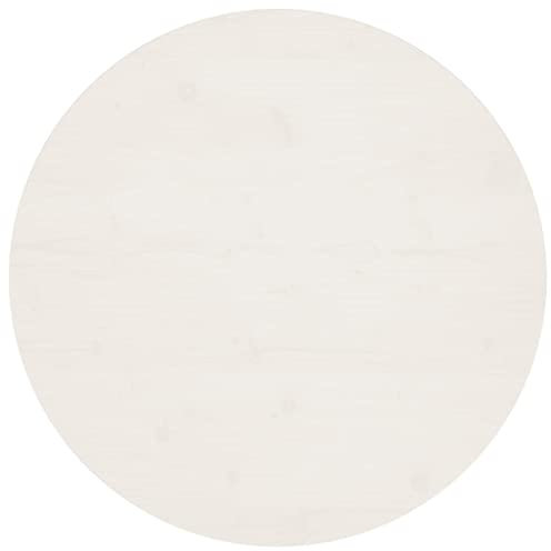 homiuse Tischplatte Rund Weiß Ø80x2,5 cm Massivholz Kiefer Holzplatte Massiv Holzplatte Rund Tischplatte Ersatzteil für Esstisch Couchtisch Garten Tische Langlebig Leicht Reinigen Eleganter Stil