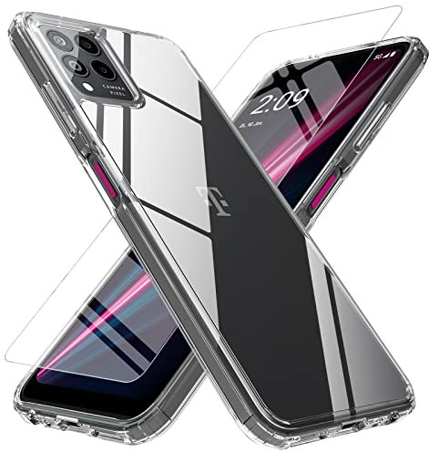 Kuaguozhe Für T-Mobile T Phone Pro 5G/REVVL 6 Pro 5G Hülle, T Phone Pro 5G Hülle mit 1 Stück Schutzfolie, [Nie Vergilbung] Handyhülle 360 Grad Schutzhülle für T-Mobile T Phone Pro 5G- Crystal Clear