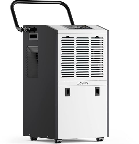 Waykar 155 Pints Large Commercial Dehumidifier with Drain Hose and Water Tank, Industrial Dehumidifier in Large Space up to 8000 Sq. Ft for Home, Basements, Whole House, Library