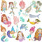 ACWOO Glitzer Tattoo Set Kinder Tattoo Kinder Mädchen, 80+ Temporäre Tattoos zum Aufkleben Kindertattoos Tatoos, Meerjungfrau Tattoo Kinder als Mitgebsel Kindergeburtstag, Kleine Geschenke für Kinder