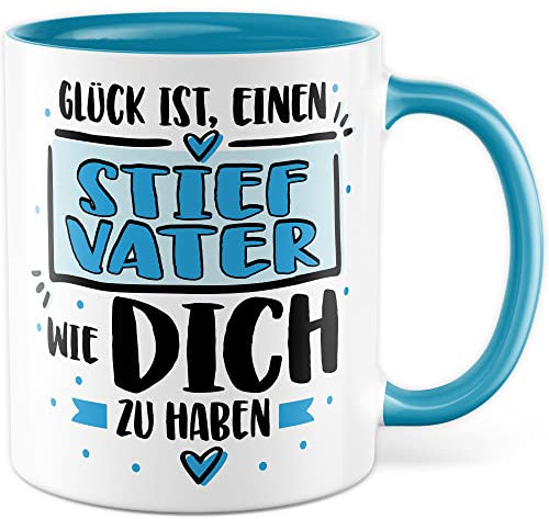 Stiefvater Tasse mit Spruch Stiefpapa Vatertag Kaffeetasse Stiefsohn Kaffee-Becher Stieftochter Geschenk Geschenkidee Stiefeltern Geburtstag Adotpiert