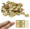 Zorveiio 50Pcs Small Brass Hinges,Pure Copper Butt Hinge,0.31x0.39 Gold Mini Hinges,Tiny Hinges for Mini Cabinet Jewelry Wooden Box,Doll House DIY Hinges with Mounting Screws