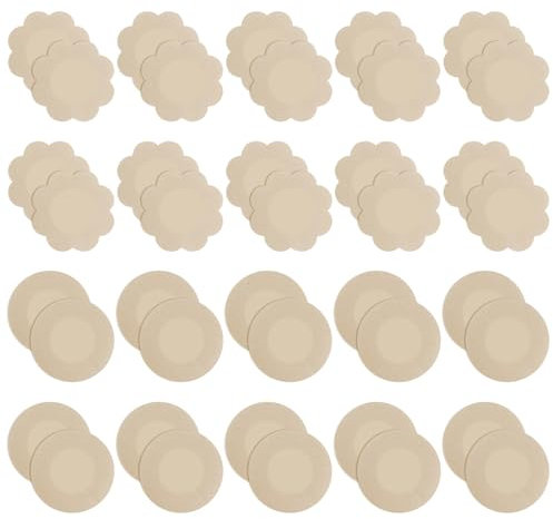 flintronic 40 Stück Nippelabdeckungen, Einmaliger Gebrauch Nippel Aufkleber, Wasserdicht Nipple Cover, Selbstklebend Natürlich Unsichtbare Nippelaufkleber, Ultra Dünne Brust Aufkleber