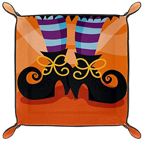 suojapuku Schmucktabletts,gefaltetes Ledertablett,Halloween-Sprite,Tisch-Organizer zur Aufbewahrung von Schlüsselmünzen,Schmuck,Uhren