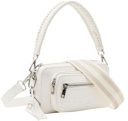 Desigual Half Logo 24 Cross Body Bag Creme White