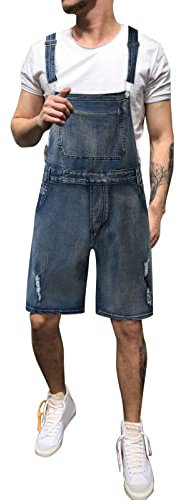 Salopette da Uomo Salopette e Bretelle Tuta da Uomo Denim Bretelle Soild Colore Soild Tuta Lavoro Regolabile Allentata Vestiti Hippy per Gli Uomini Jeans Corta Tutine Pantaloni Cargo
