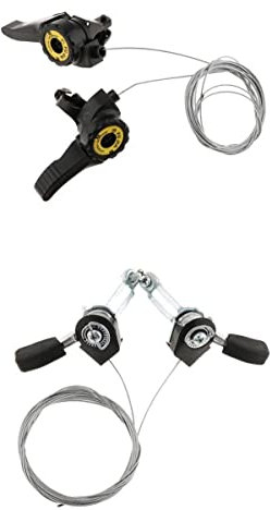 Tiuimk 2 pares de palancas de cambio de 3 x 5/6/7 velocidades para bicicleta de montaña, montaje superior, color plateado