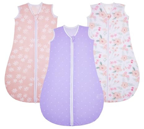 Lilian&Gema Gigoteuse Été 18 24 Mois - 3pcs Gigoteuse TOG 0.5 - Turbulette Ete, Gigoteuse Bébé Sans Manches, Fermeture Éclair Double Sens, Gigoteuse Legere 87.5cm