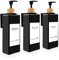 Roselee - Set di 3 distributori di sapone da parete, 500 ml, dispenser di sapone da parete, senza bisogno di effettuare fori, con imbuto ed etichette impermeabili, adatto per cucina e bagno