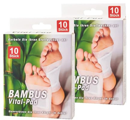 Bambus Vital-Pads Fußpflaster zur Entgiftung, Stressabbau und Tiefschlaf - 20 Pads