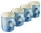 Cooks Professional 4 Piece Colourful Stoneware Mug Set | Tea Coffee Hot Chocolate Drinking Cups | Microwave Dishwasher Refrigerator Freezer Safe | 350ml Capacity | Blue