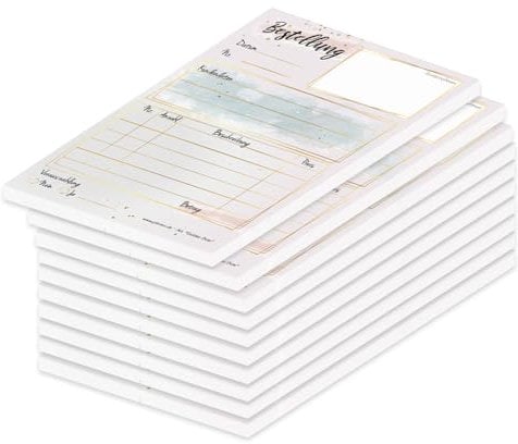 PRICARO Bestellannahmeblock Golden Dots, A6, 10 Stück