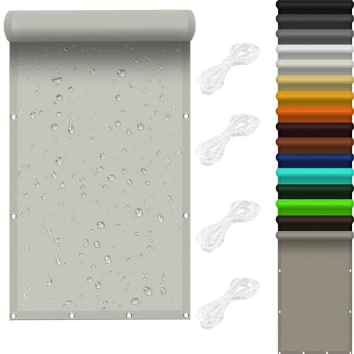 Toldo Vela de Sombra Rectangular 1.5 x 2 m 98% UV Protection Toldo Parasol Rectangular con Ojales y Cuerdas de Fijación para Terraza Balcon Patio, Marfil