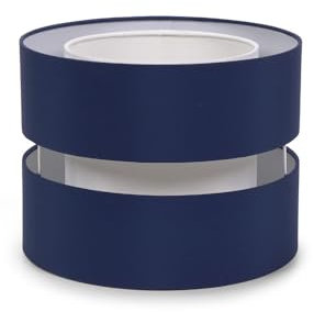 ValueLights | Small 2 Tier Drum Lampshade in Navy Blue | Lamp Shades, Home Décor & Improvement Essential | Includes 10W LED Bulb | 260mm Shade Width