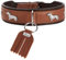 HUNTER Teckel-Halsband MÜNCHEN, Farbe: Cognac/schwarz, Leder, edle Dackel-Besätze, weich und robust, fellschonend, luxuriös, ökologisch hergestellt, nachhaltig, Made in Germany, Größe: 37